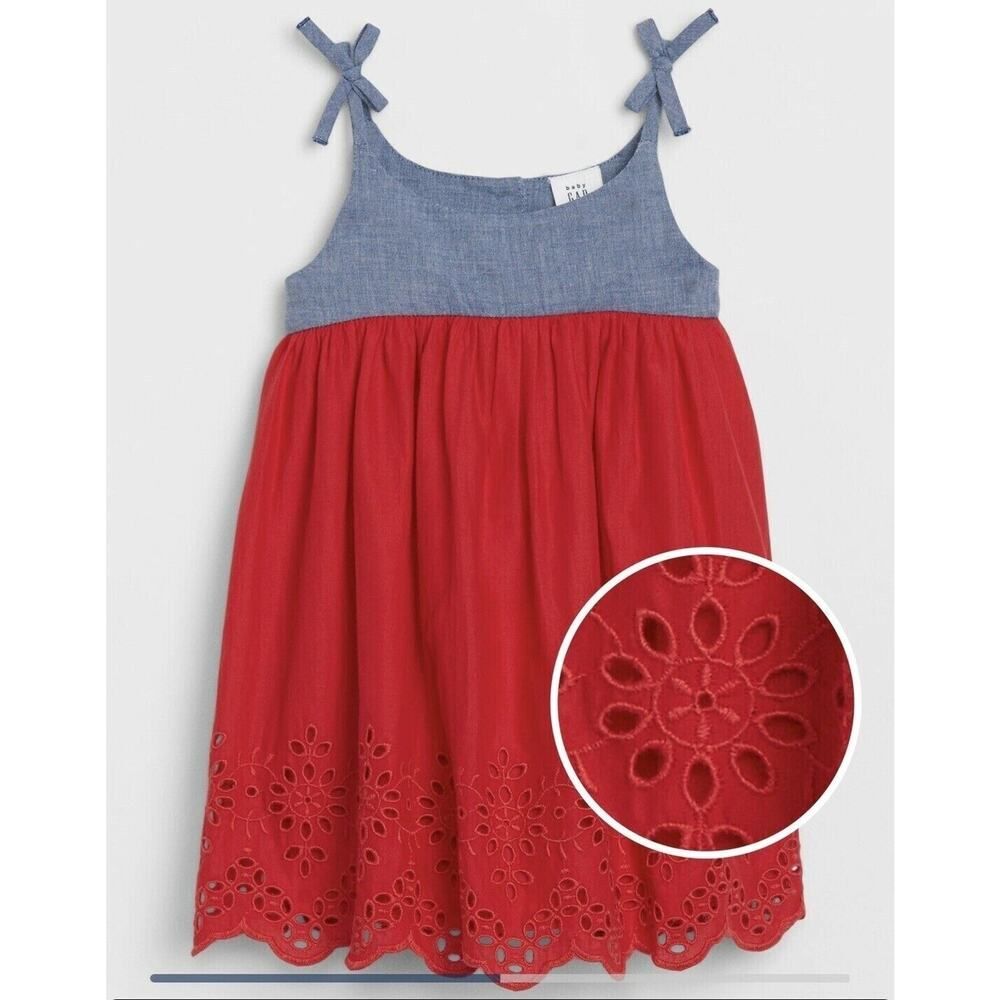 BABY GAP Baby Girls Sleeveless Outfit Set Dress Headband & Bloomers EUC 12-18M